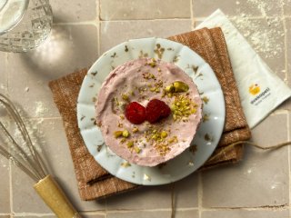 Charlotte framboises aux pistaches