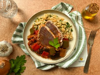 Pavé de thon et ratatouille au quinoa