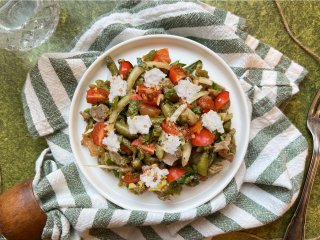 Haricots verts balsamiques et mozzarella