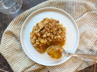 Crumble vegan pommes et coing
