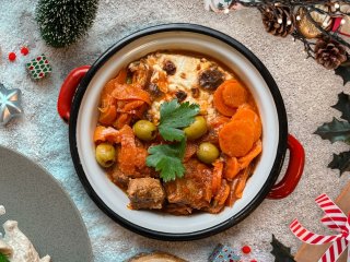 Mijotée de poulet et gratin de butternut au reblochon