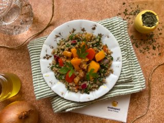 Légumes verts grillés au quinoa