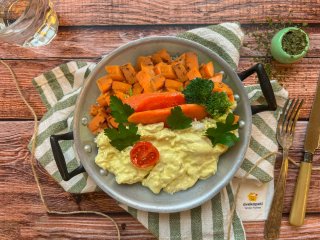 Poulet à la moutarde de Meaux et carottes à l'orange