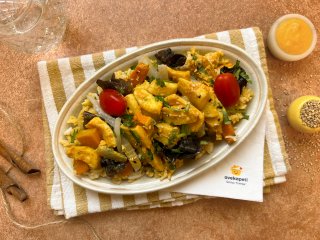 Saumon aux champignons noirs sauce satay