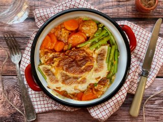 Navarin d'agneau et gratin de macaronis