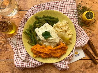 Poulet à la moutarde de Meaux et carottes à l'orange