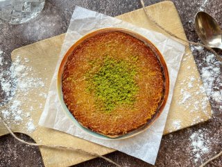 Tarte pistache et crème d'amandes