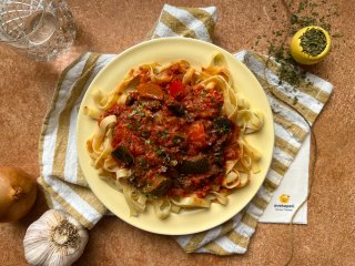 Ratatouille et tagliatelles au citron confit