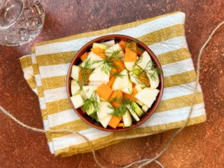 Salade de butternut mozzarella champignons
