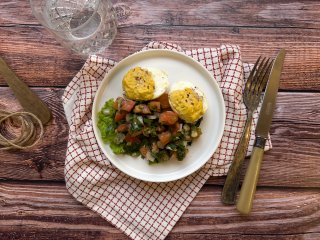 Oeuf mimosa aux noisettes