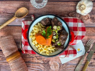 Boeuf bourguignon aux coquillettes