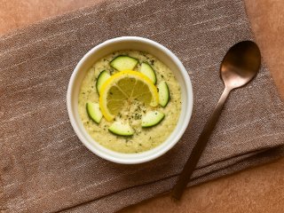 Crème de houmous courgettes et citron confit