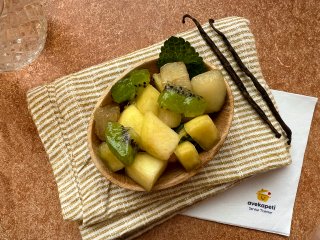 Salade vanillée poire kiwi au citron vert