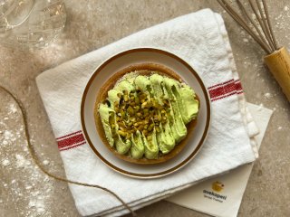 Tarte à la pistache et crème d'amandes