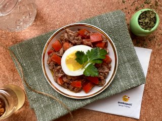 Thoïonade à l'oeuf et tomates balsamiques
