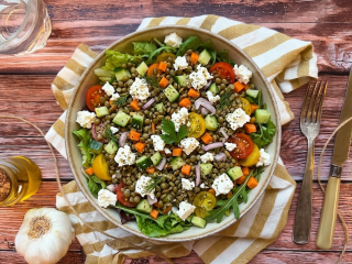 Grande salade lentilles et féta