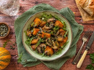 Salade de potiron aux champignons