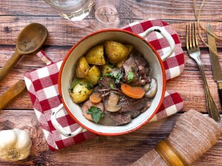 Bœuf bourguignon et purée de pommes de terre