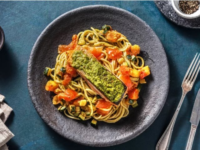 Pesto de cabillaud aux linguines