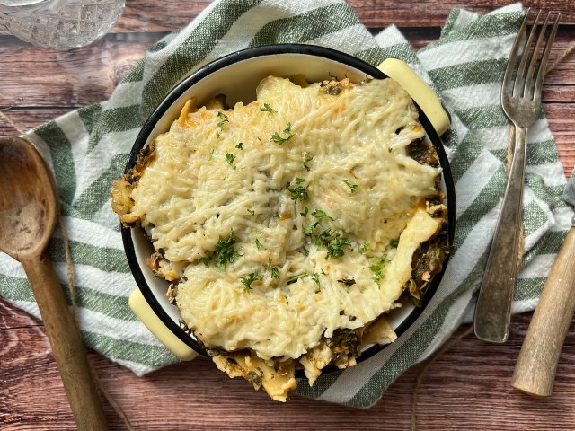 Gratin de saumon aux épinards