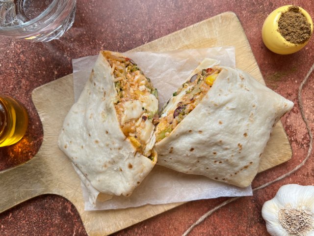 Burrito au chèvre et guacamole