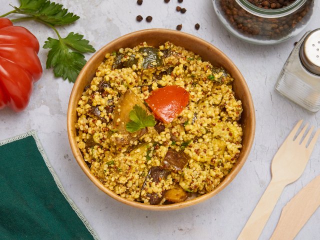 Pesto végan de courgettes et quinoa