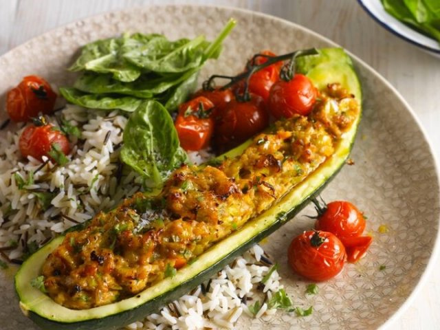 Courgette farcie à la basquaise
