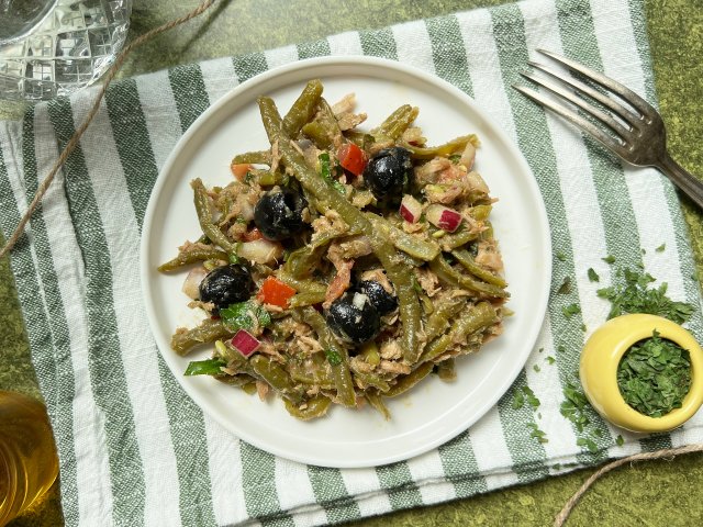 Salade composée au thon et aux haricots verts