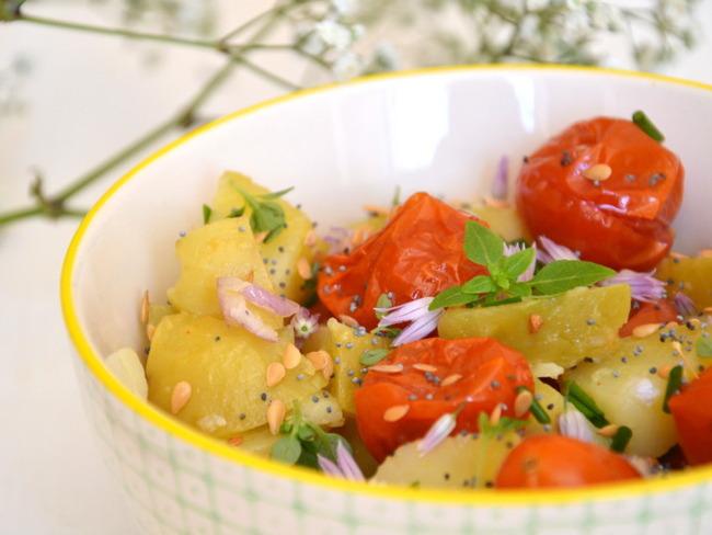 Salade de pommes de terre et tomates cerises ~ Poulet au citron et